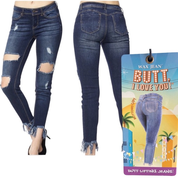 🔥BRAND NEW Butt I Love You push up ankle jeans. Extra distressed Multiple sizes - Picture 5 of 8